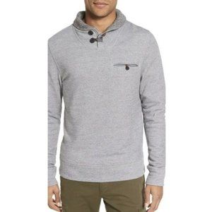 Billy Reid | Sweaters | Billy Reid Mens M Shiloh Shawl Collar Sweater  Pullover Gray Cotton Pocket | Poshmark